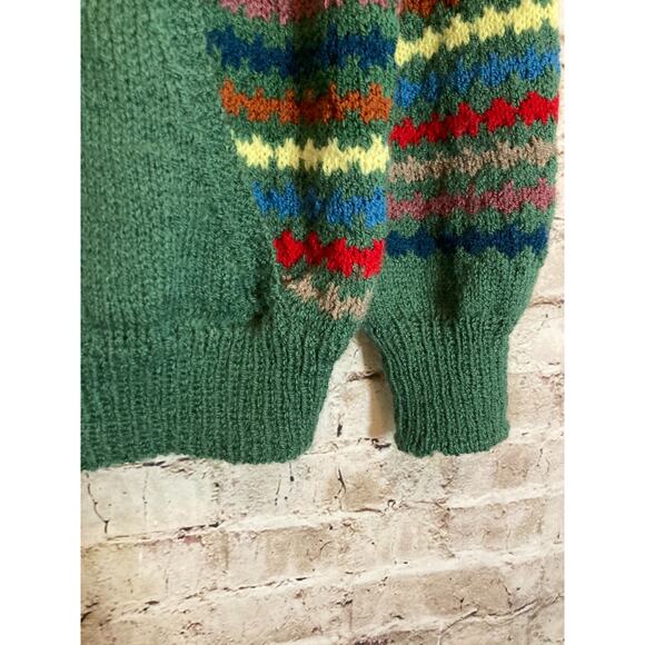 Artsy Sweater Womens XL Colorful Knit Striped Hooded Front Pockets Pullover - Picture 6 of 13